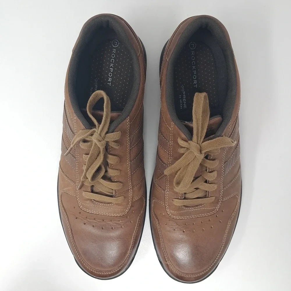 Rockport Adiprene by Adidas Oxfords Shoes Brown Leather Lace Up Casual Mens 11.5